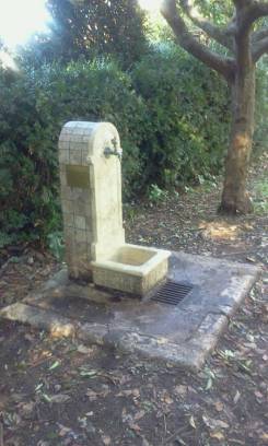 Fountain in travertine Montecelio Park(Rome)
